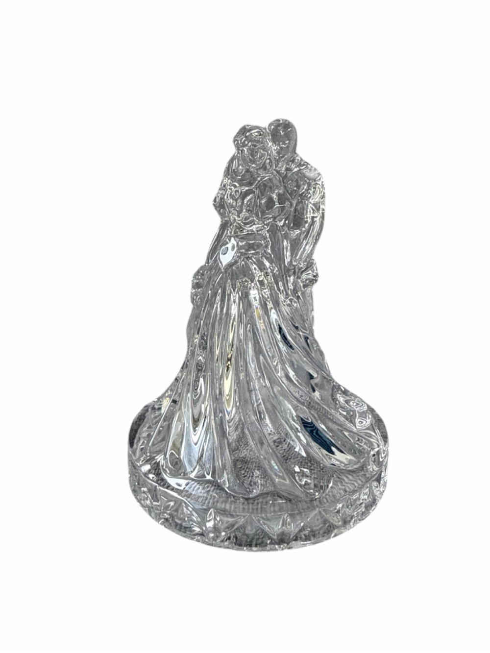 Clear Glass Bride & Groom Wedding Cake Topper – Vintage Wedding Keepsake